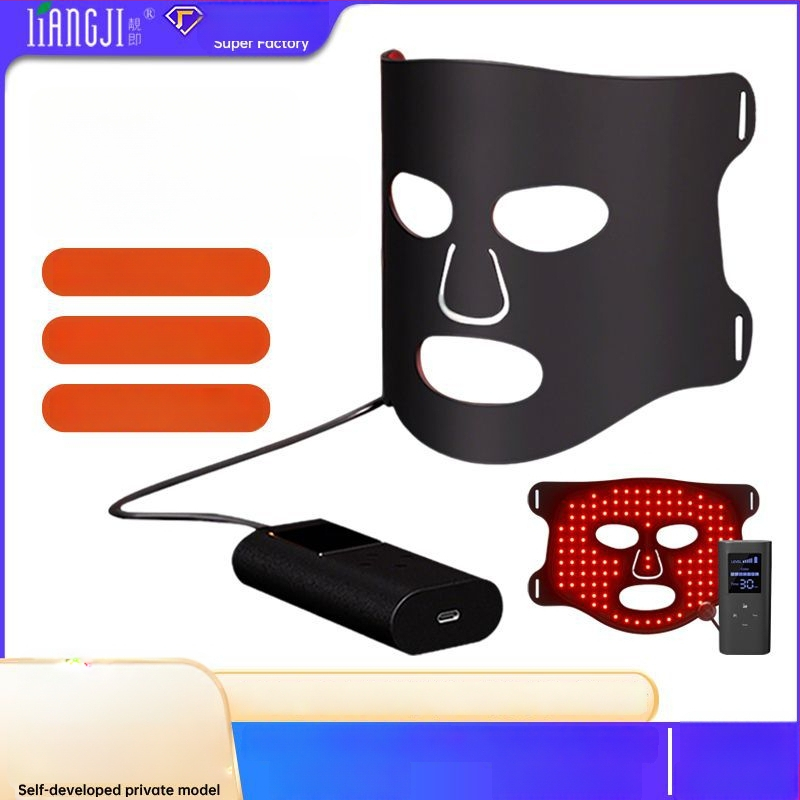 LED silikono veido kaukė su spektriniu infraraudonųjų spindulių apšvietimu namų naudojimui — odos atjauninimas ir raudonos šviesos terapija, 3 lygiai + 4-asis režimas