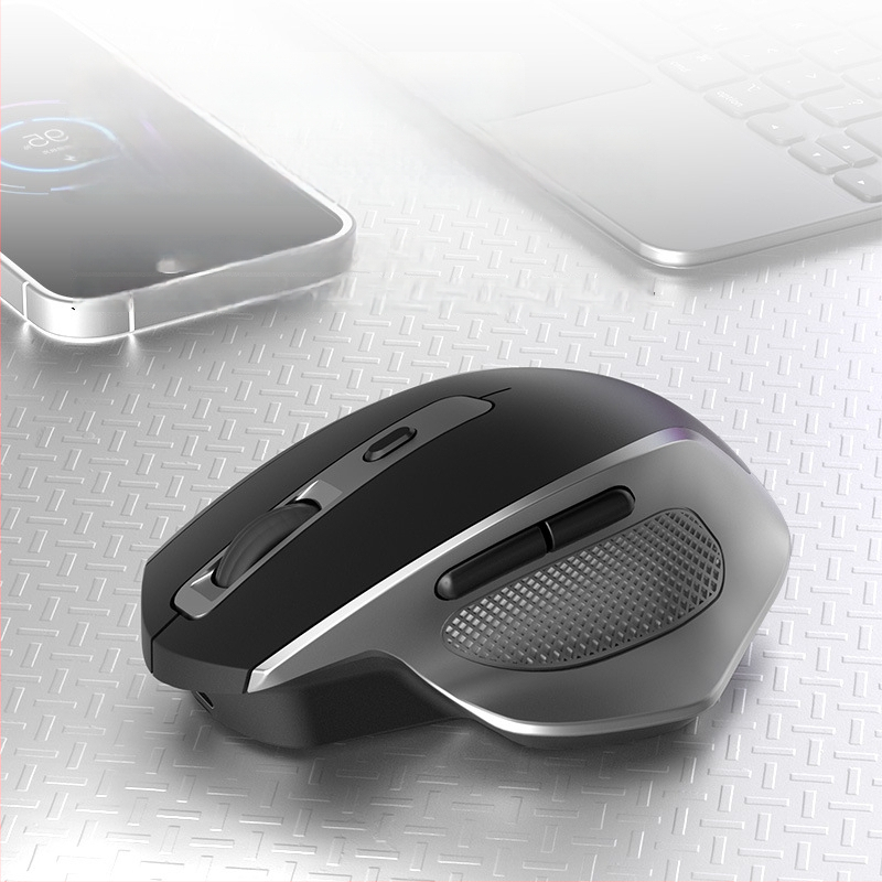 Bežični Bluetooth miš s tri načina, tih i punjiv, 2.4G, ergonomski dizajn za igru i ured, 4000 DPI