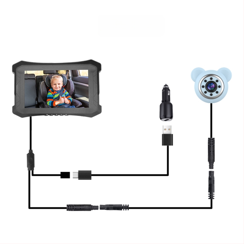 Sõiduki beebimonitor, Sõiduki kaamera, 1080P videosalvestus, Ühekanaliline auto monitor