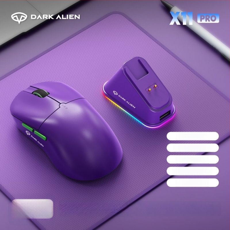 RGB spēļu pele ar PAW3311 sensoru, 5600dpi, Bluetooth/USB savienojums, darbības attālums 10m, svars 54g, 1,2m uzlādes kabelis iekļauts