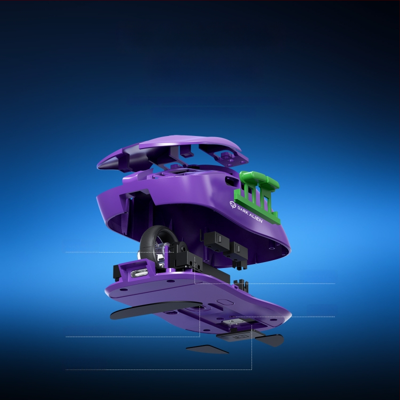 RGB spēļu pele ar PAW3311 sensoru, 5600dpi, Bluetooth/USB savienojums, darbības attālums 10m, svars 54g, 1,2m uzlādes kabelis iekļauts