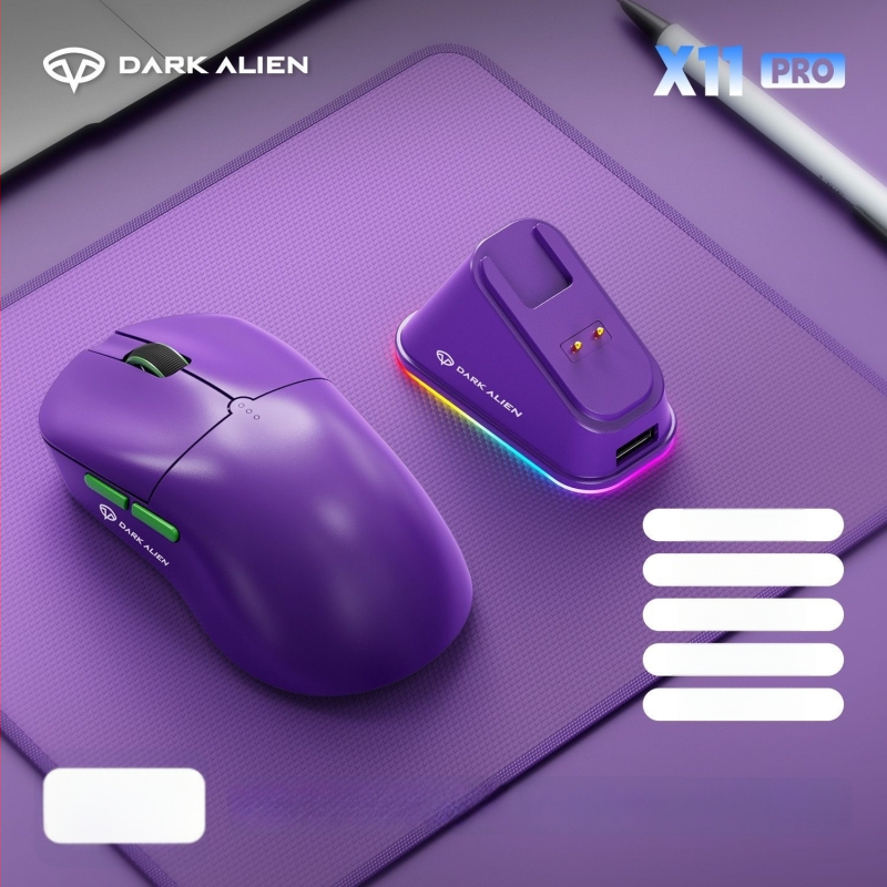 RGB spēļu pele ar PAW3311 sensoru, 5600dpi, Bluetooth/USB savienojums, darbības attālums 10m, svars 54g, 1,2m uzlādes kabelis iekļauts