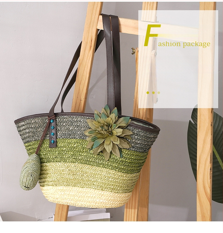 Salmu pīta soma, pilsētas vienkāršais stils, apaļas spaiņa formas soma, atvērta kabata, vasara 2021