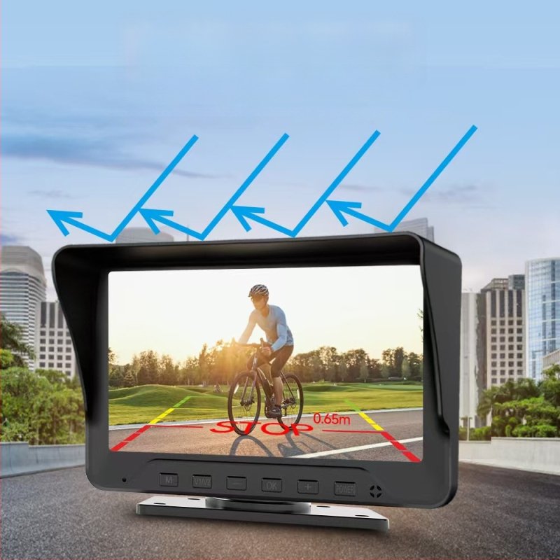 Automobilio atbulinės eigos ekranas — 7 colių IPS ekranas 1024x600, AHD įvestis, HR71 modelis, prietaisų skydelio monitorius