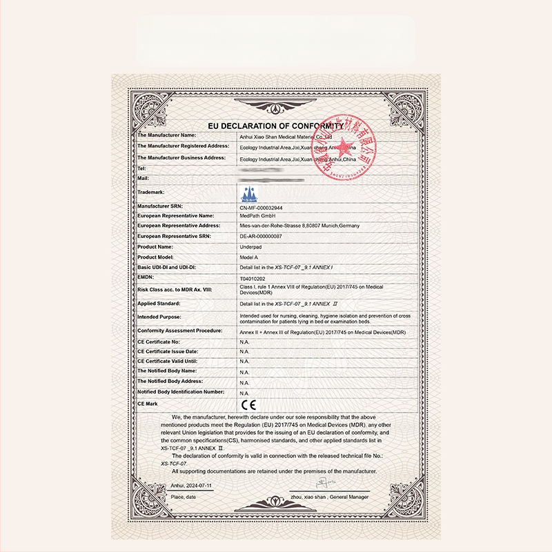 Hill vienkartinis medicininis priežiūros kilimėlis suaugusiesiems – higienos kilimėlis ligoninėms/egzaminams lovoms; galiojimo terminas penkeri metai; produkto kodas XS-medical nursing pad