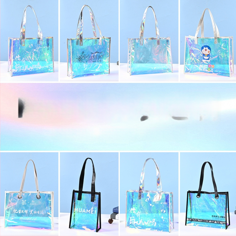 PVC lazerinė rankinė – didelė talpa, lazeriniai kraštai, pritaikoma dvigubo storio konstrukcija