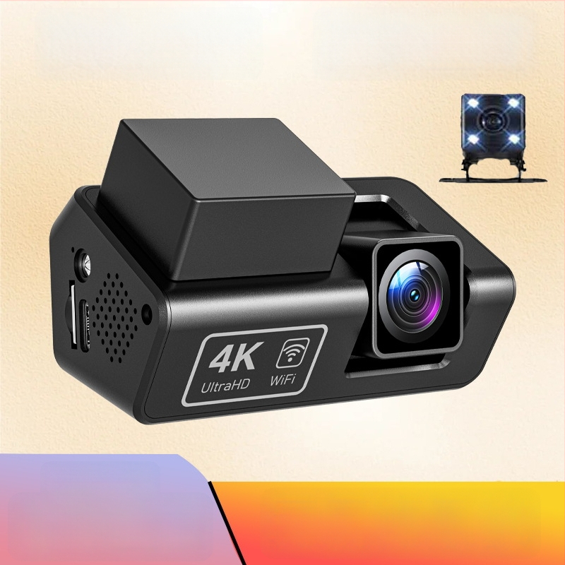 Dviejų kanalų automobilinis vaizdo registratorius su WiFi, 1080p, 170° plataus kampo, be ekrano