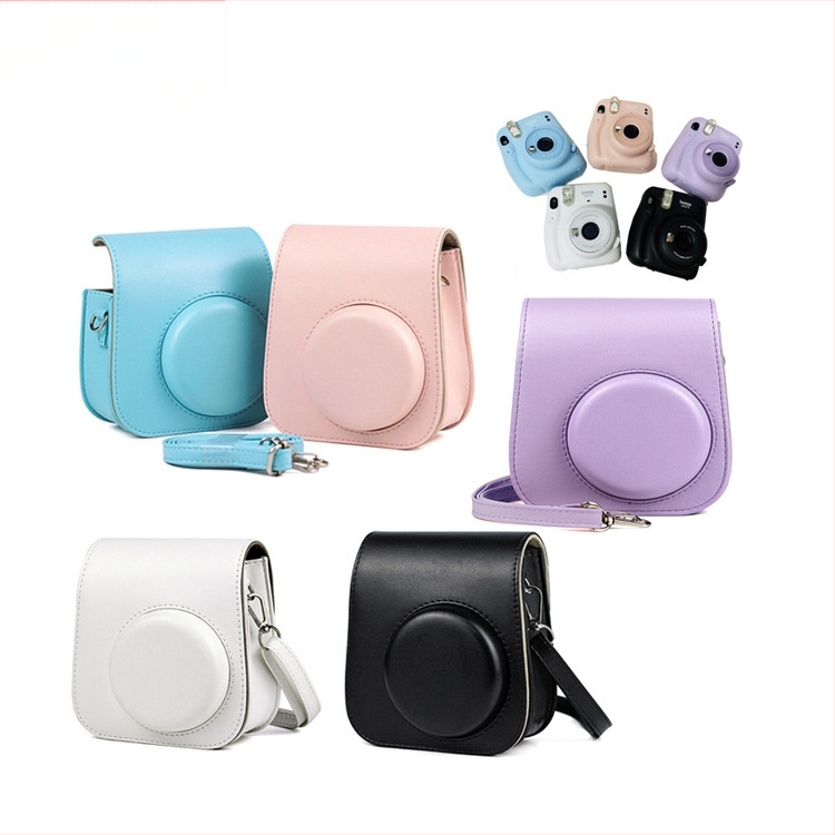 Instax Mini11/ Mini9/ Mini8 fotoaparato dėklas, PU oda, per petį (crossbody) stiliaus, atsparus vandeniui, vidinė danga iš sintinės odos, suderinamas su Instax Mini serija