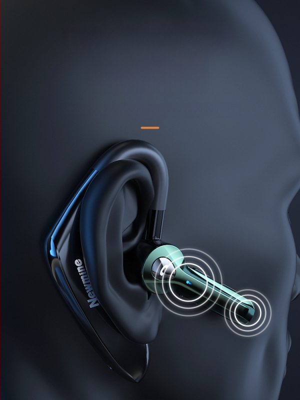 Belaidės Bluetooth ausinės vienai ausiai, sportinio stiliaus, skirtos važiavimui, triukšmo slopinimas, itin ilga baterijos veikimo trukmė