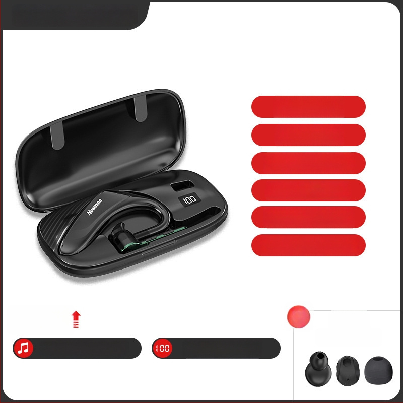 Belaidės Bluetooth ausinės vienai ausiai, sportinio stiliaus, skirtos važiavimui, triukšmo slopinimas, itin ilga baterijos veikimo trukmė