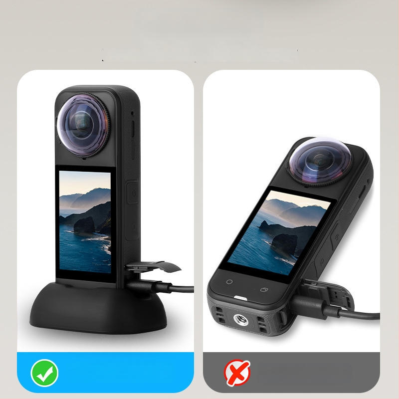 Insta360 X5 Silikono Stalo Pagrinda su Filmavimo Klipu ir Fiksuota X4 Atrama - Modelis X5004