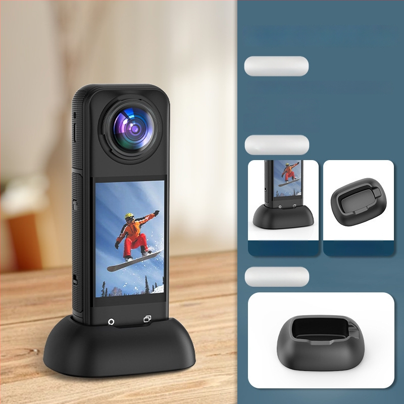 Insta360 X5 Silikono Stalo Pagrinda su Filmavimo Klipu ir Fiksuota X4 Atrama - Modelis X5004