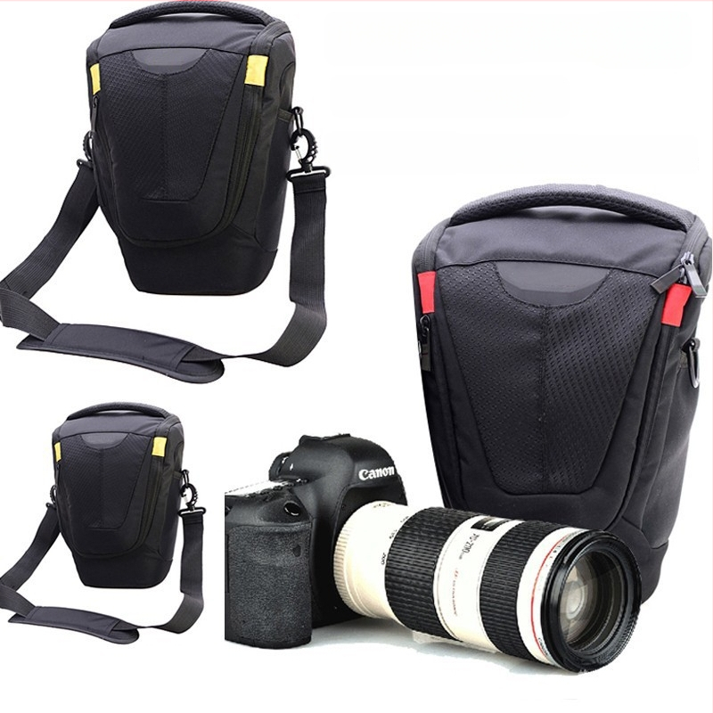 DSLR fotoaparato krepšys – išplėstas trikampio formos krepšys teleobjektyvams 70-200/100-400, nailonas, suderinamas su Nikon, Canon ir Sony