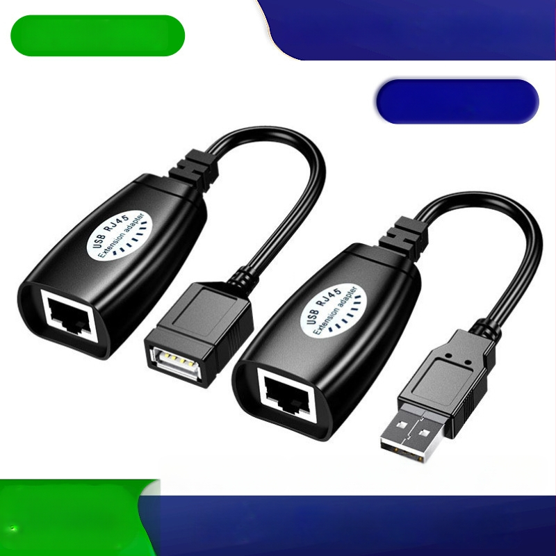 USB pratęsėjas per RJ45, diapazonas 50 m, USB-RJ45 plėtimo laidas, RJ45 tinklo jungtis, universalus suderinamumas, svoris 0,1 kg