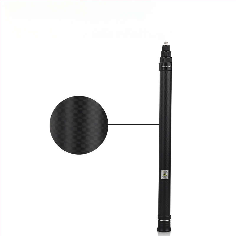 Anglies pluošto selfie lazda Insta360 One X2/X3 ir GoPro — teleskopinė, 4 skyriai, maksimali apkrova iki 2 kg