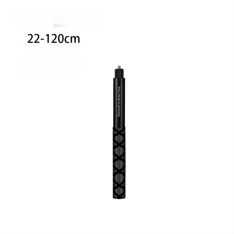 HB-120Z Aliuminio lydinio 7-sekcijų išplėtimo lazda veiksmų ir panoraminėms kameroms; suderinama su Insta360X4, GoPro, DJI Action 5; maksimali apkrova iki 2 kg; logotipo spausdinimas įmanomas.