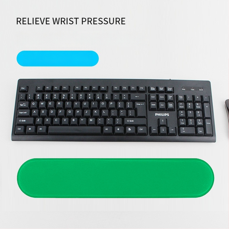 Riešo poilsio kilimėlis klaviatūrai ir peleiai su atminties putomis, anti-slip gumos danga, vienpusė, didelė plokštė, OEM pritaikymas