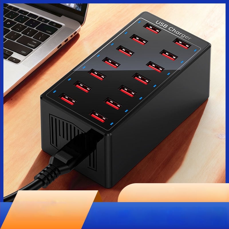 Încărcător USB cu 14 porturi, stație de încărcare desktop pentru telefoane și tablete, încărcare rapidă universală