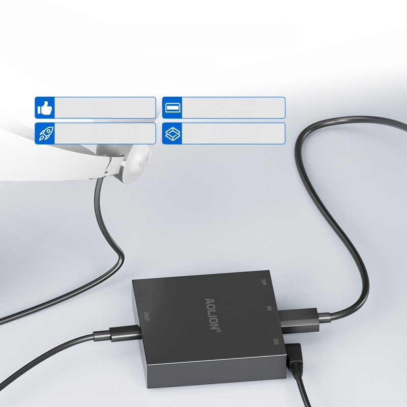 PS VR2 PC adapteru komplekts PC pārveidotājam, HDMI/DP interfeiss, USB-C savienojums, Ietver DP video kabeli, USB kabeli un 5V barošanas avots
