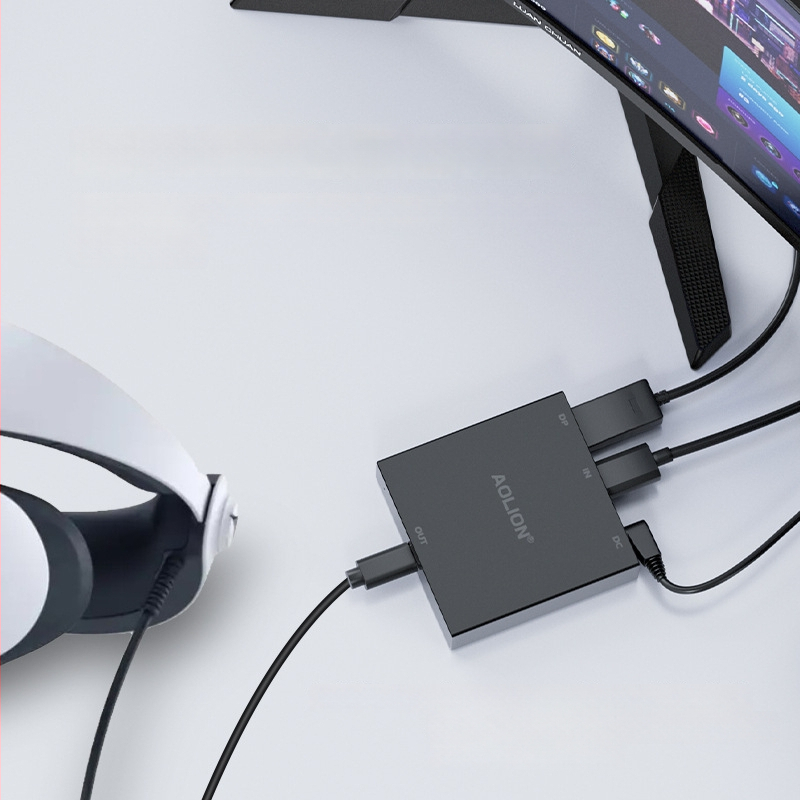 PS VR2 PC adapteru komplekts PC pārveidotājam, HDMI/DP interfeiss, USB-C savienojums, Ietver DP video kabeli, USB kabeli un 5V barošanas avots