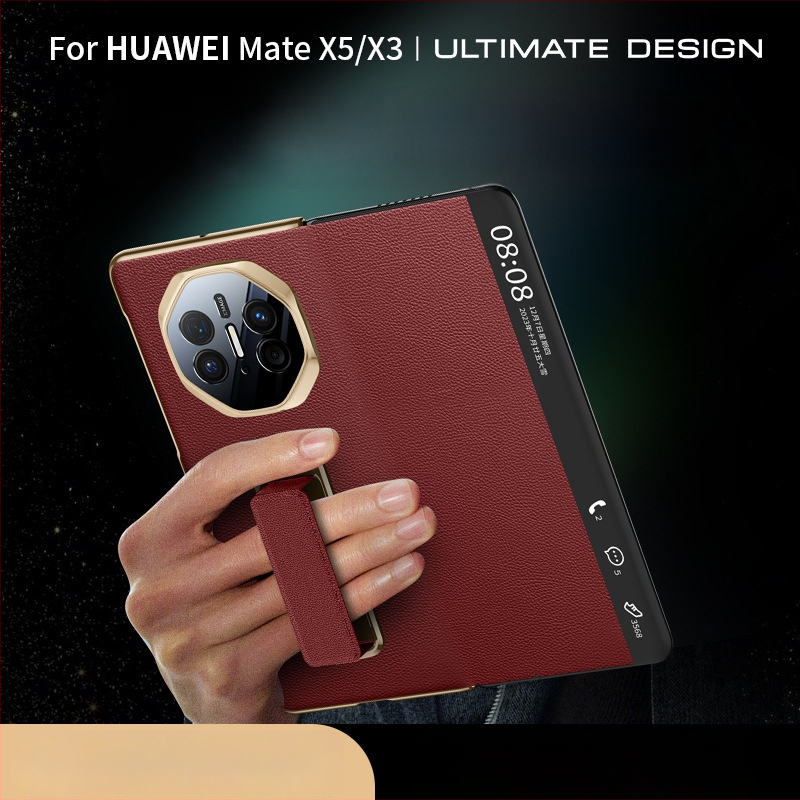 Huawei Mate X5 flip-top vāciņš, mākslīgā āda, elektroplēšana, biznesa stils