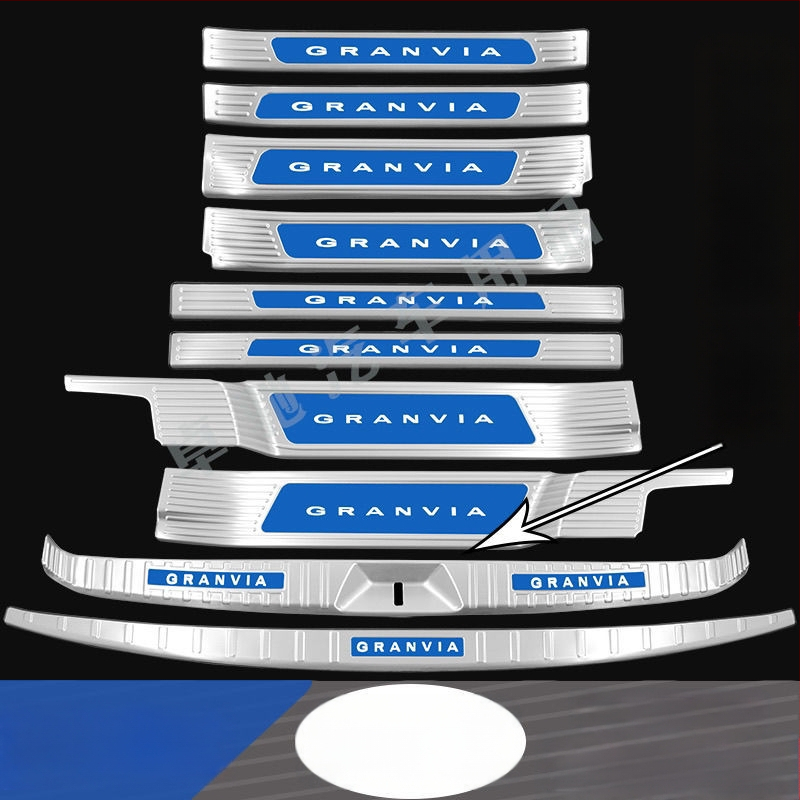 Gravia sliekšņa josla – sagaidīšanas pedāļa un bagāžas aizsargs, dekoratīva aizmugures stieņa uzlīme, saderīgs ar Toyota