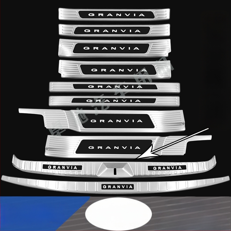Gravia sliekšņa josla – sagaidīšanas pedāļa un bagāžas aizsargs, dekoratīva aizmugures stieņa uzlīme, saderīgs ar Toyota