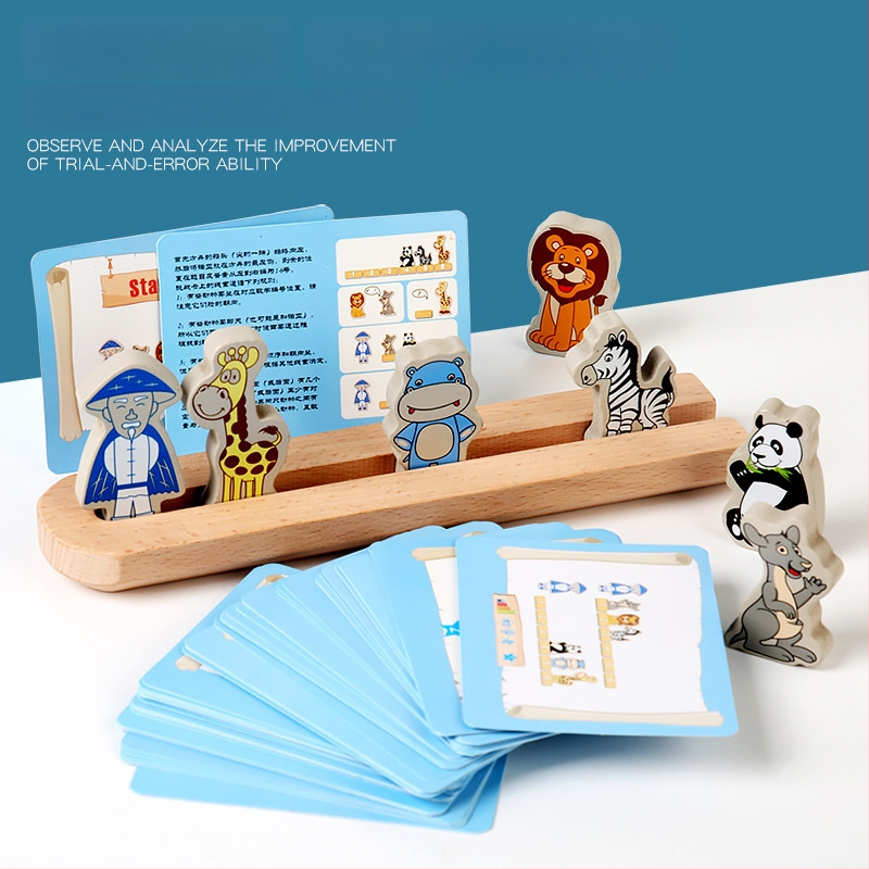 Mediniai kaladėlių rinkiniai Nojaus Arka vaikams 0–3 metų – kognityvinis vystymasis