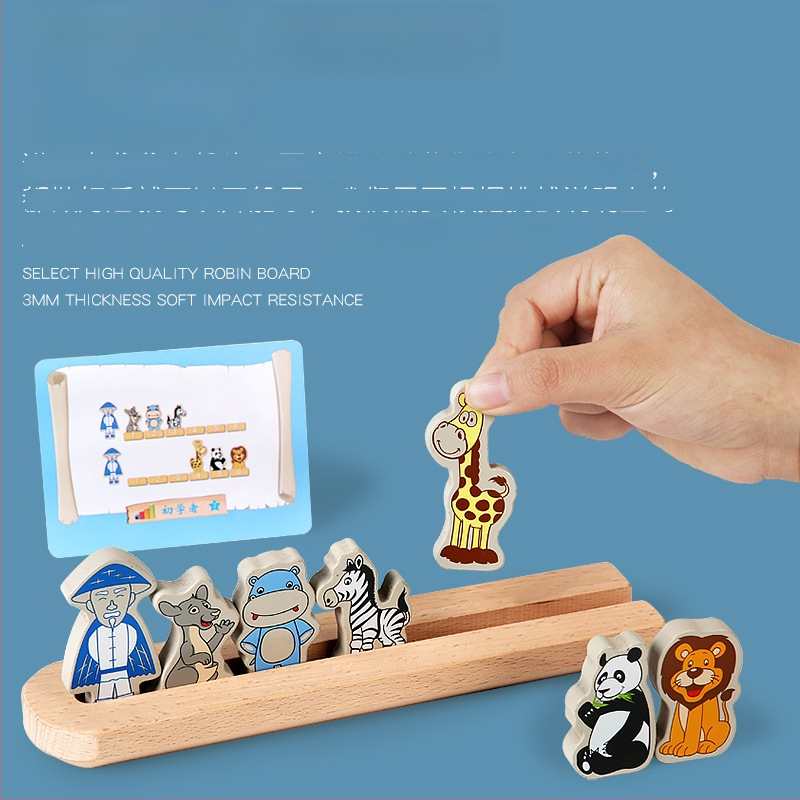 Mediniai kaladėlių rinkiniai Nojaus Arka vaikams 0–3 metų – kognityvinis vystymasis