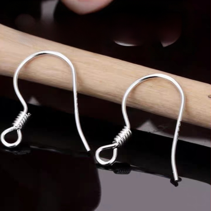 S999 hõbedased kõrva konksud – käsitsi valmistatud täielik komplekt, hüpoallergeensed, ei muutu värvi, lihtsad ja mitmekülgsed poolvalmis konksud