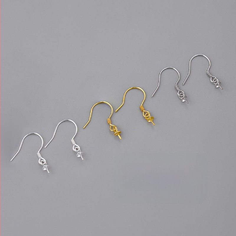 S925 sidabro perlų ausų kabliukai priedai – DIY rankų darbo auskarų dalys