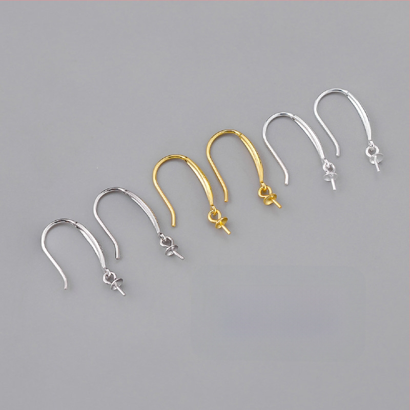 S925 sidabro perlų ausų kabliukai priedai – DIY rankų darbo auskarų dalys