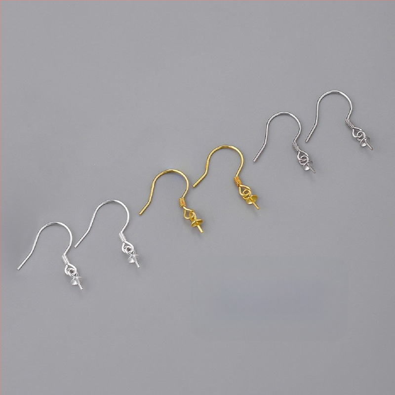 S925 sidabro perlų ausų kabliukai priedai – DIY rankų darbo auskarų dalys