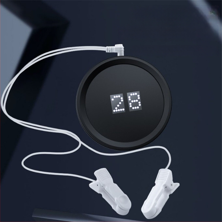 Kõrvaklipsi unemassaaž mikrovoolu madala sagedusega impulssidega, laaditav sisseehitatud aku 500–800 mAh, 6–8 tunni tööiga, LED-ekraan, infrapunafüsioteraapia ja taimer