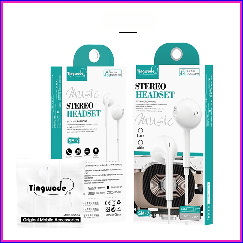 Vadu in-ear austiņas ar 3,5 mm ligzdu, mikrofonu un 1,2 m kabeli