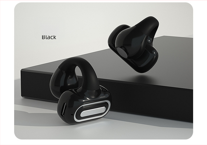Air7 Cască Bluetooth cu clips pentru urechi, baterie mare, mono, fără fir, pentru gaming, cu conducție osoasă