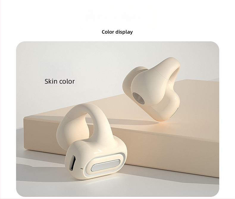 Air7 Cască Bluetooth cu clips pentru urechi, baterie mare, mono, fără fir, pentru gaming, cu conducție osoasă