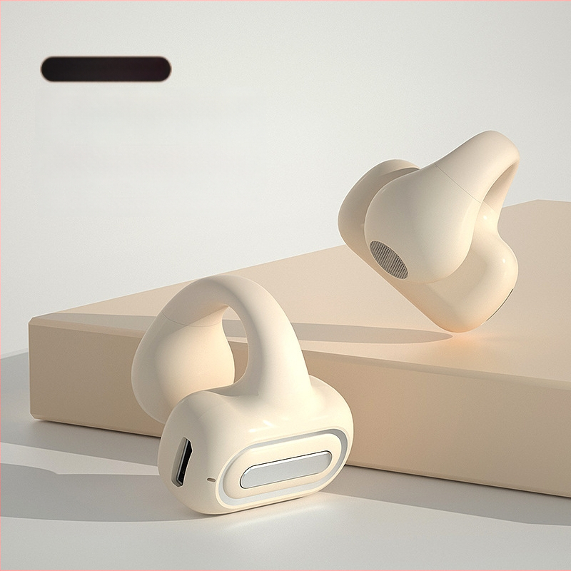 Air7 Cască Bluetooth cu clips pentru urechi, baterie mare, mono, fără fir, pentru gaming, cu conducție osoasă