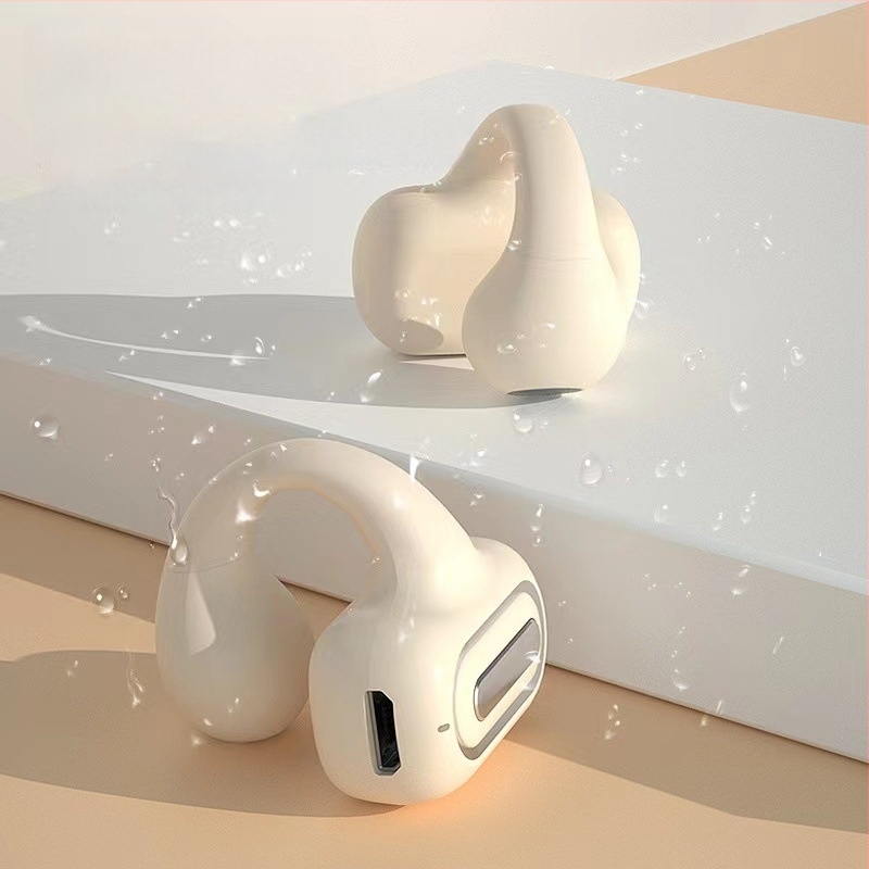 Air7 Cască Bluetooth cu clips pentru urechi, baterie mare, mono, fără fir, pentru gaming, cu conducție osoasă