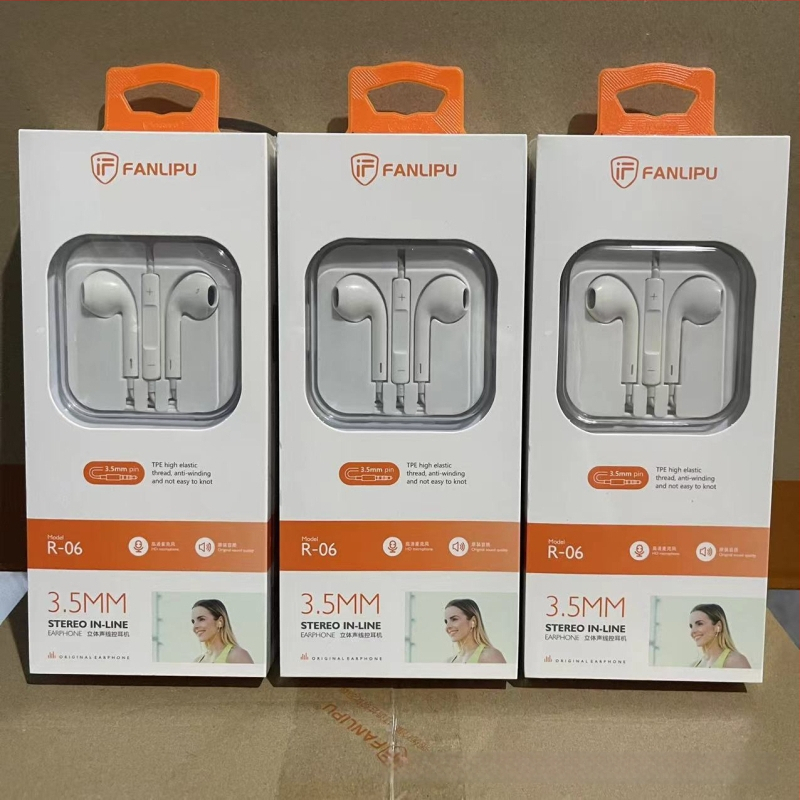 Crystal Box vadu ausu austiņām ar mikrofonu, plakanais kabelis, dinamiskais draiveris, 1,2 m garums, piemērots Huawei Android viedtālruņiem