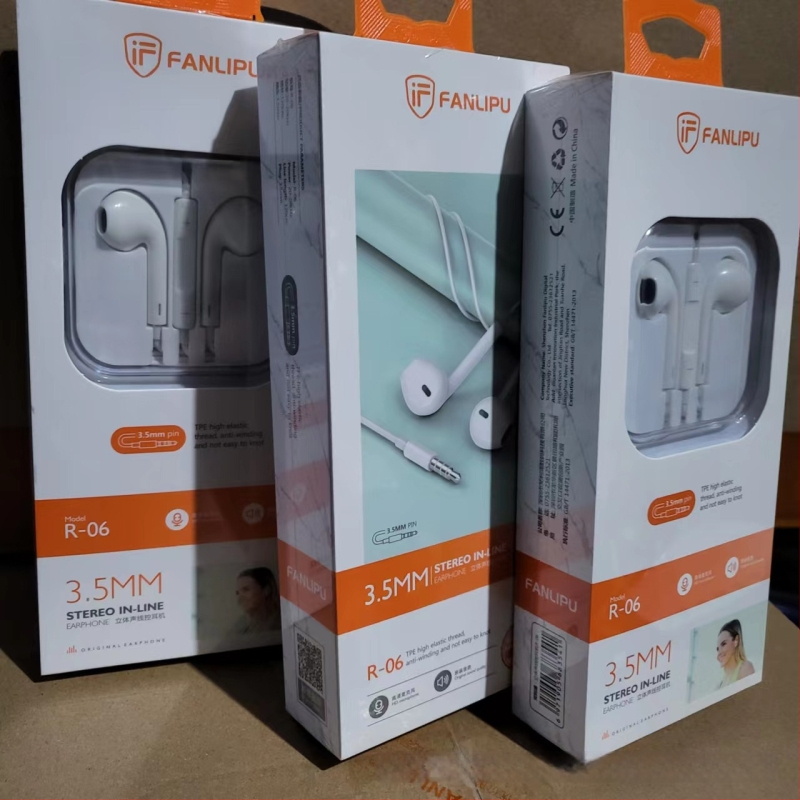 Crystal Box vadu ausu austiņām ar mikrofonu, plakanais kabelis, dinamiskais draiveris, 1,2 m garums, piemērots Huawei Android viedtālruņiem