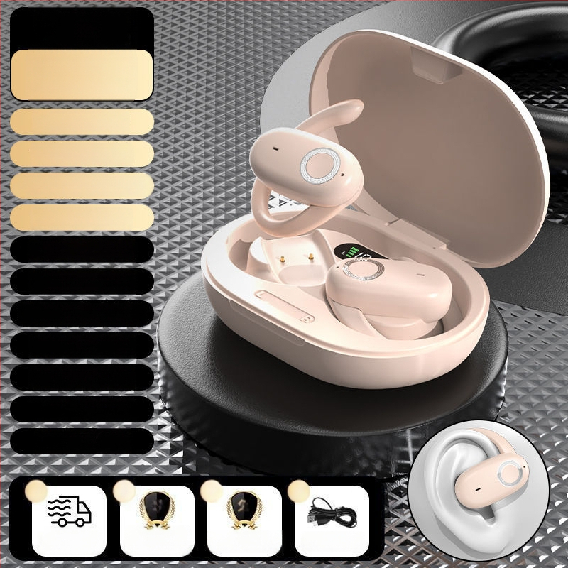 Bezpārdomas ausu uzlikas ausiņas – Bluetooth 5.3, vairāk nekā 8 stundu darbības laiks, IPX5 ūdensdrošums, digitālais displejs, darbības diapazons 10 m