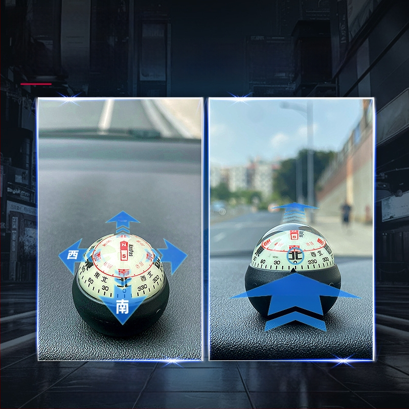 Automobiļu kompasa vadības bumba – augsta precizitāte, spīd, metāla korpuss (Materiāls: Metāls)