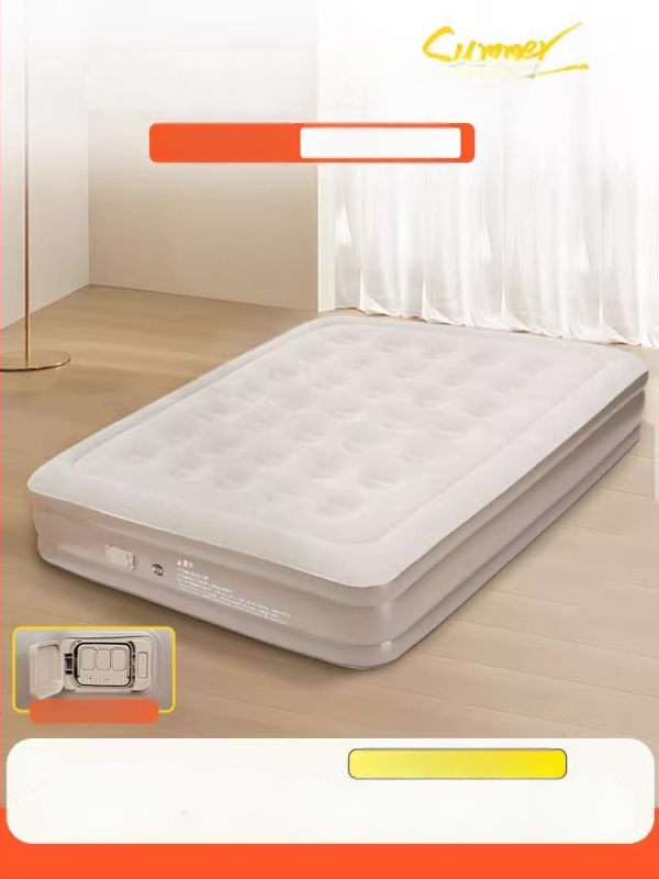 Išorinei kempingo stovyklai tinkama pripučiama lova su aukštu pūkuotu paviršiumi, automatinis pripūtimas, sveria 7,5 kg, maksimali apkrova 450 kg