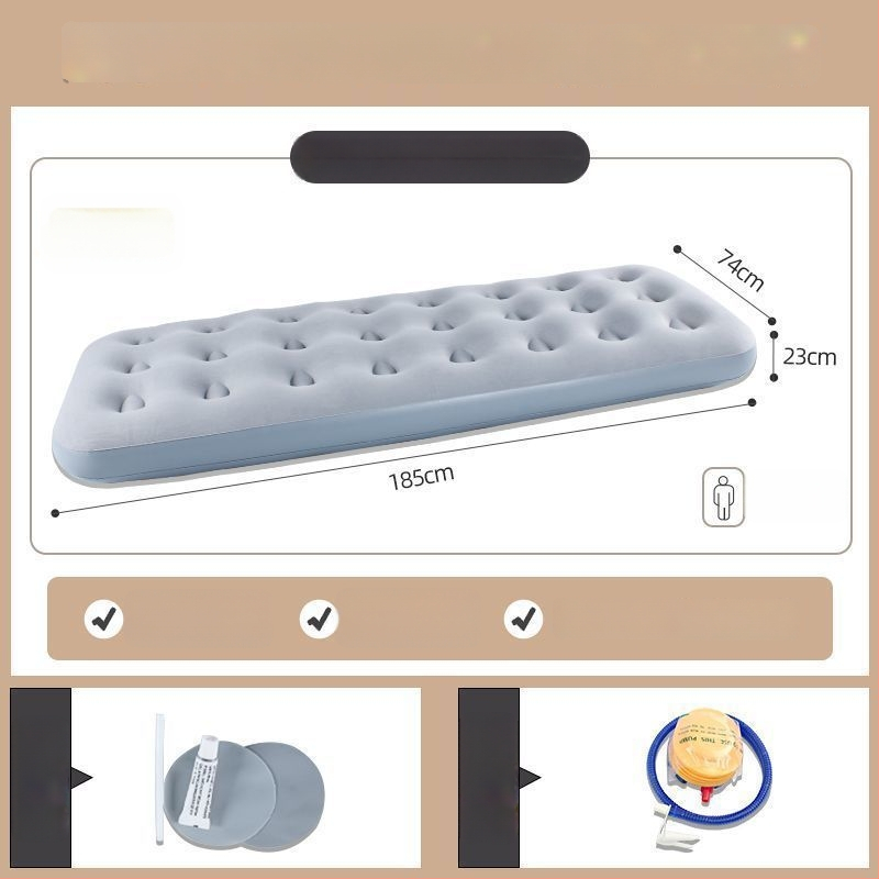Pripučiamas lova lauko kempingui, savarankiškai pripučiamas, dviejų sluoksnių, sulankstomas, su išorine pompa