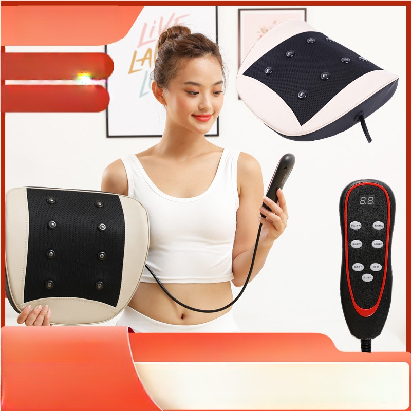 Muguras un jostas masieris ar jostas spilvenu, 2 masāžas galvas, 3 režīmi, taimeris, pie kontaktligzdas, Aiyoukang