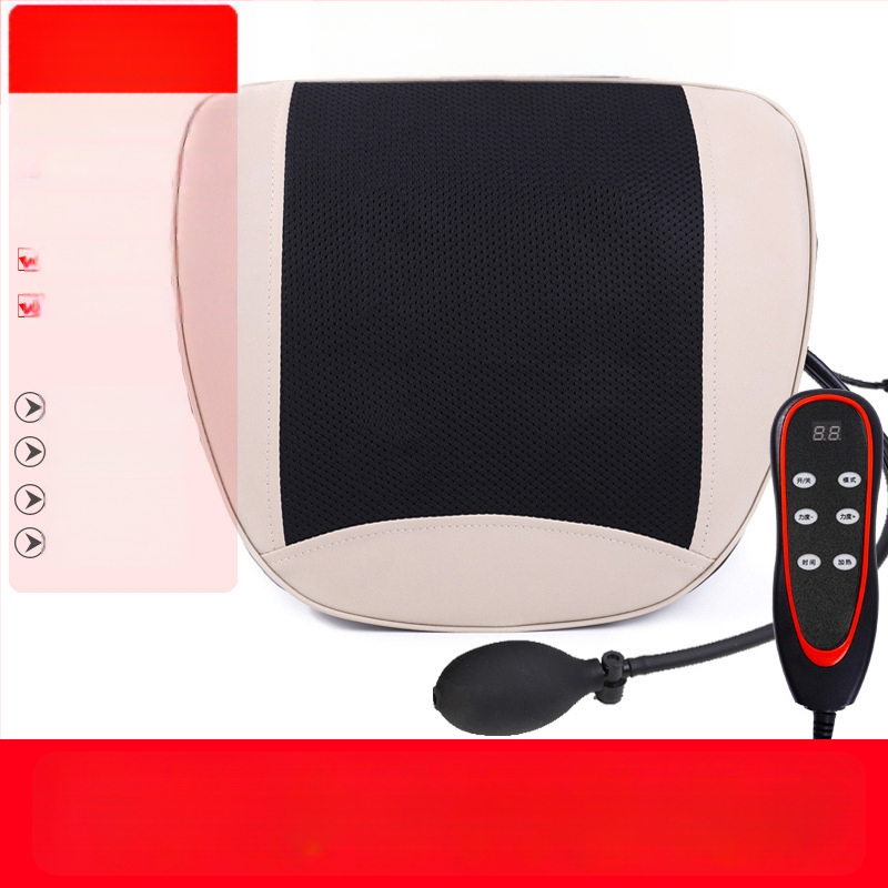 Muguras un jostas masieris ar jostas spilvenu, 2 masāžas galvas, 3 režīmi, taimeris, pie kontaktligzdas, Aiyoukang