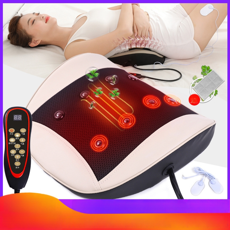 Muguras un jostas masieris ar jostas spilvenu, 2 masāžas galvas, 3 režīmi, taimeris, pie kontaktligzdas, Aiyoukang