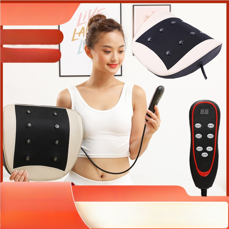 Muguras un jostas masieris ar jostas spilvenu, 2 masāžas galvas, 3 režīmi, taimeris, pie kontaktligzdas, Aiyoukang