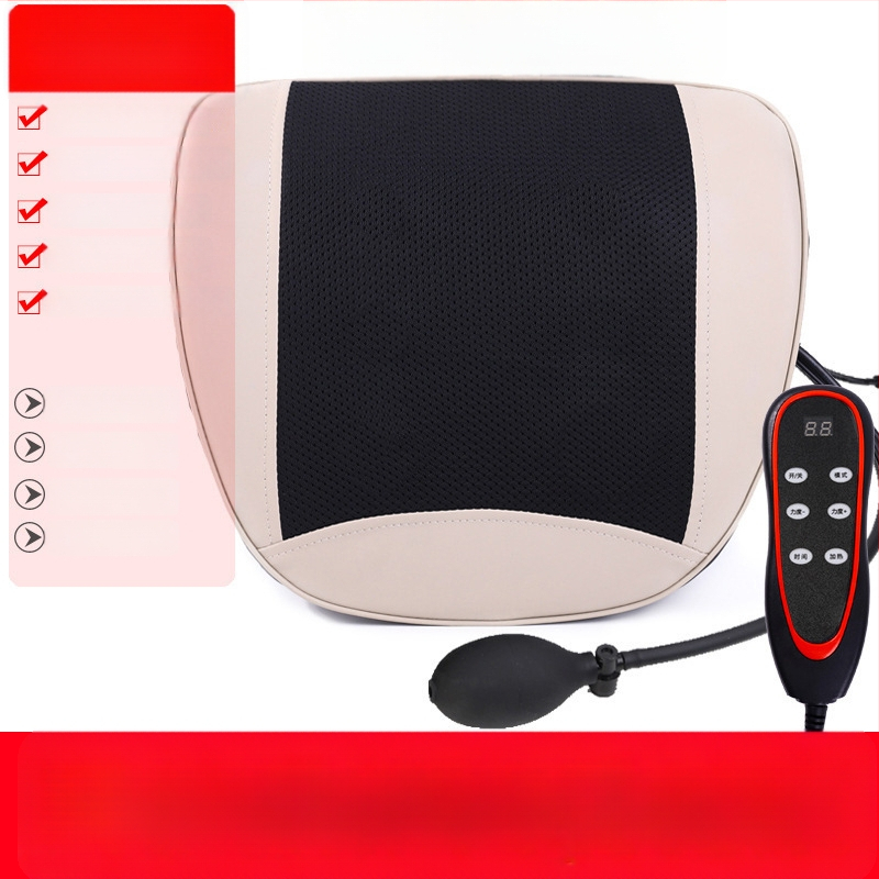 Muguras un jostas masieris ar jostas spilvenu, 2 masāžas galvas, 3 režīmi, taimeris, pie kontaktligzdas, Aiyoukang